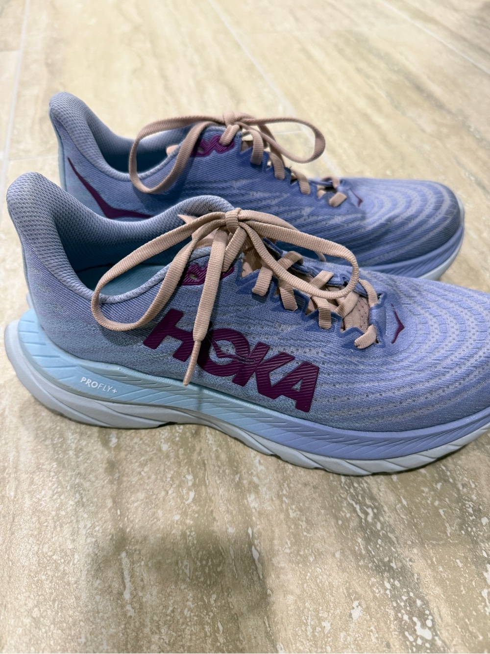 Hoka Mach 5 Lavender and Pink Women's Running Shoes. Size 8